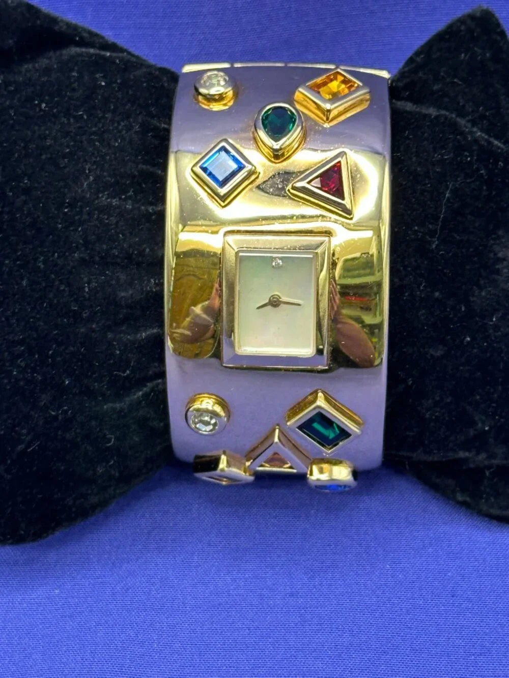 VTG Bob Mackie Franklin Mint Gold Plated Watch.  New Battery